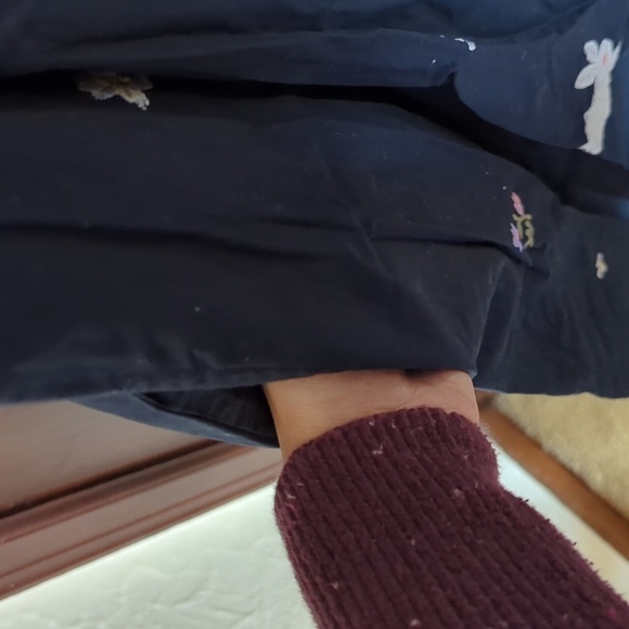 eShakti Navy Blue Short Sleeve Embroidered Dress with Pockets - Picture 9 of 9